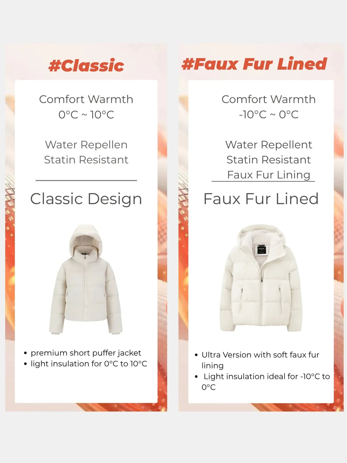 WarmCore™ Classic Short Detachable Hooded Puffer Jacket